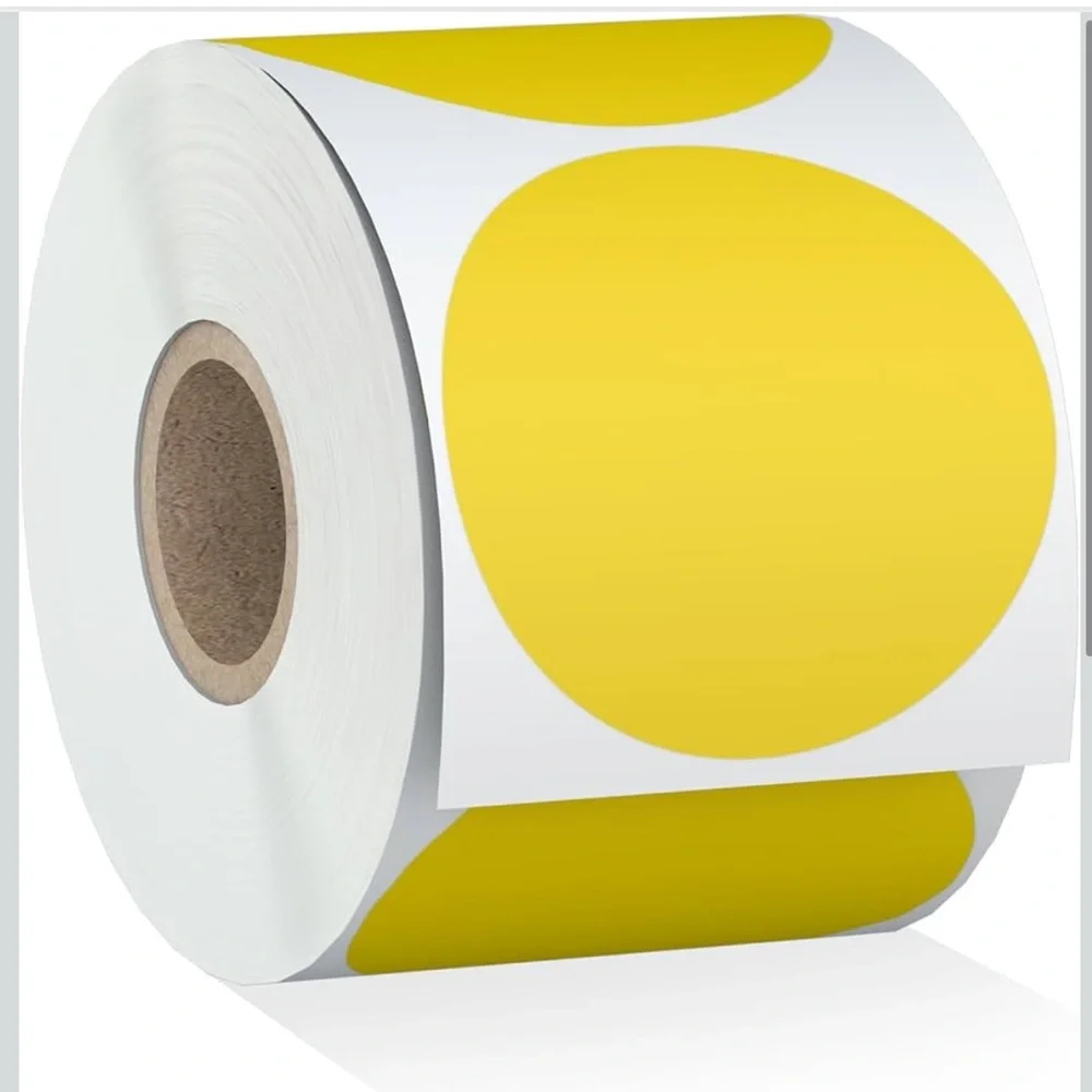 100 Custom 2” Closet QR Code Circle Stickers Roll (Choose 1 from 6 colors)